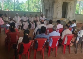 Belthangady: Sri Vana Shastar Veerabhadra Temple in preparation for Brahmakalashotsava.