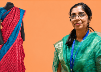 ISRO scientist Nandini Harinath's saree at the US space museum...!